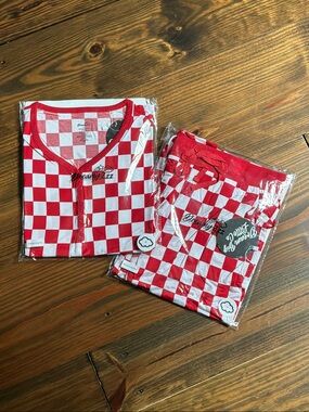 Red & White Check Cotton Pajama Set for Women